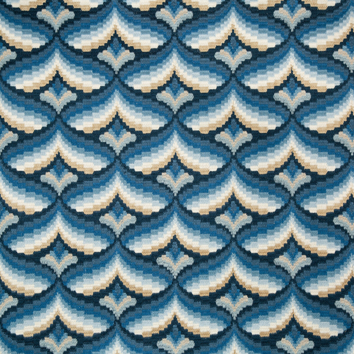 Giles Embroidery fabric in indigo color - pattern 2019106.155.0 - by Lee Jofa in the Manor House collection