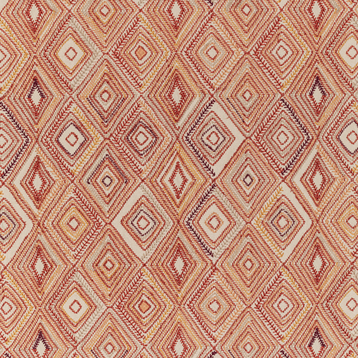 Bowen Embroidery fabric in paprika color - pattern 2020208.24.0 - by Lee Jofa in the Breckenridge collection