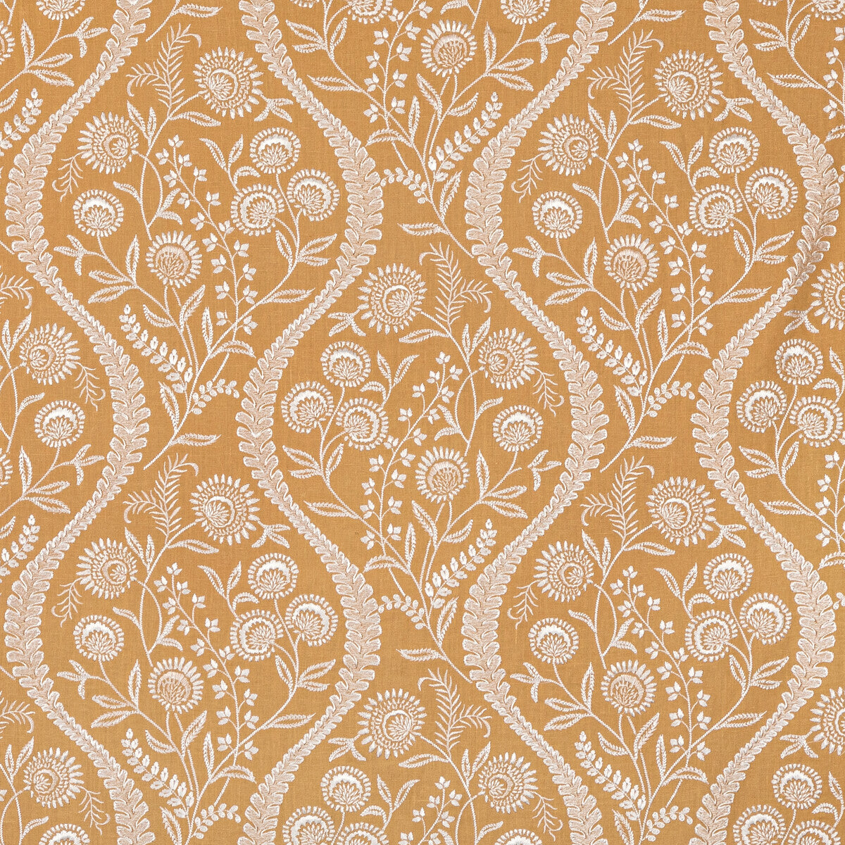 Floriblanca fabric in golden color - pattern 2020219.4.0 - by Lee Jofa in the Oscar De La Renta IV collection
