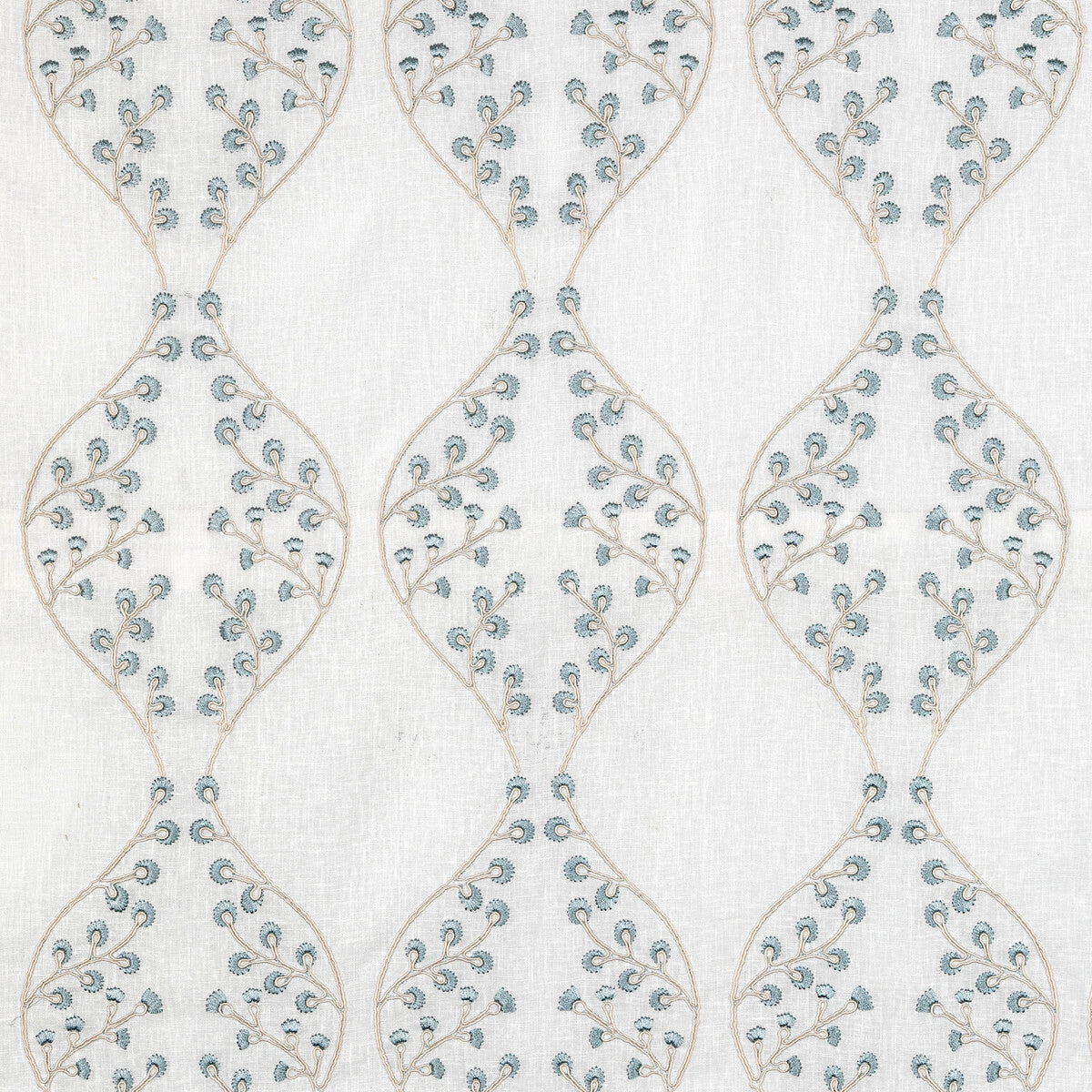 Lillie Sheer fabric in ivory/blue color - pattern 2021130.516.0 - by Lee Jofa in the Summerland collection