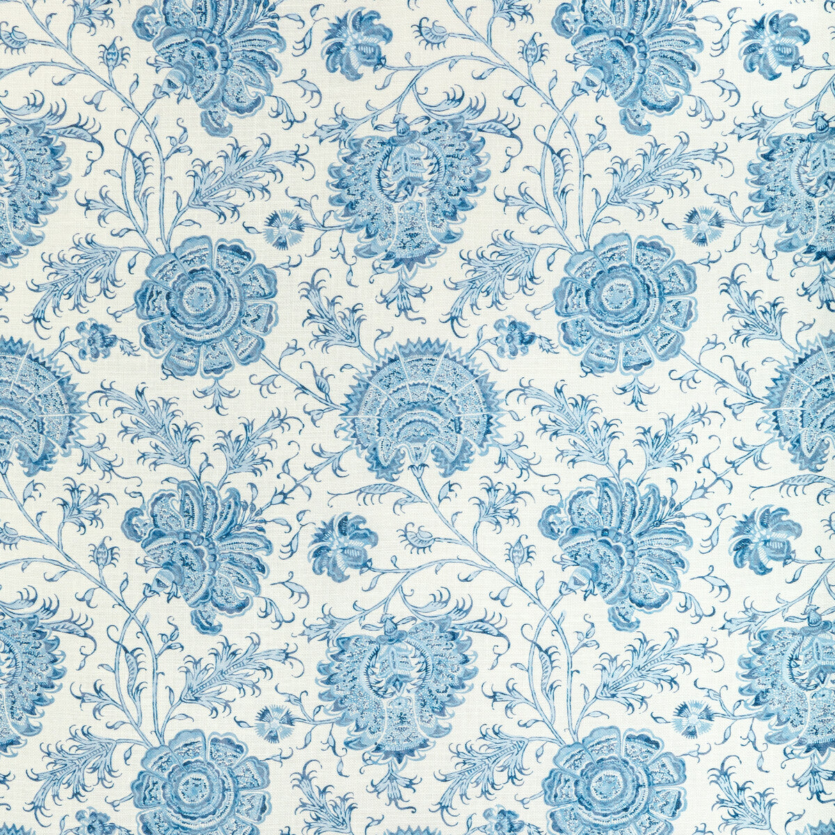 Indiennes Floral fabric in delft color - pattern 2022108.5.0 - by Lee Jofa in the Sarah Bartholomew collection