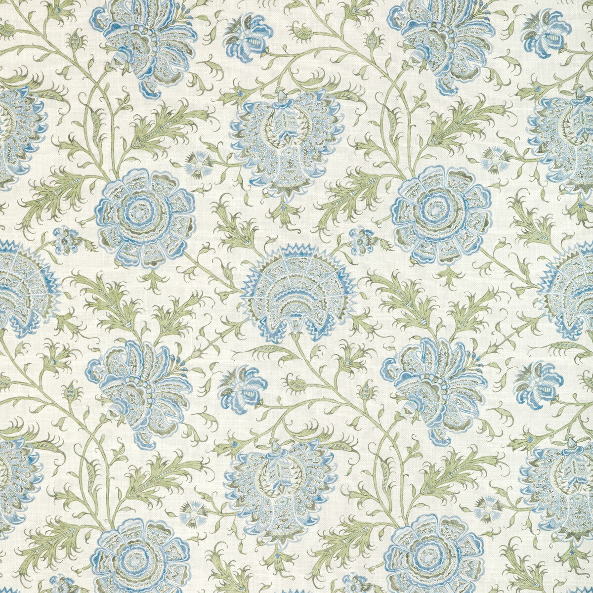 Indiennes Floral fabric in sea color - pattern 2022108.530.0 - by Lee Jofa in the Sarah Bartholomew collection