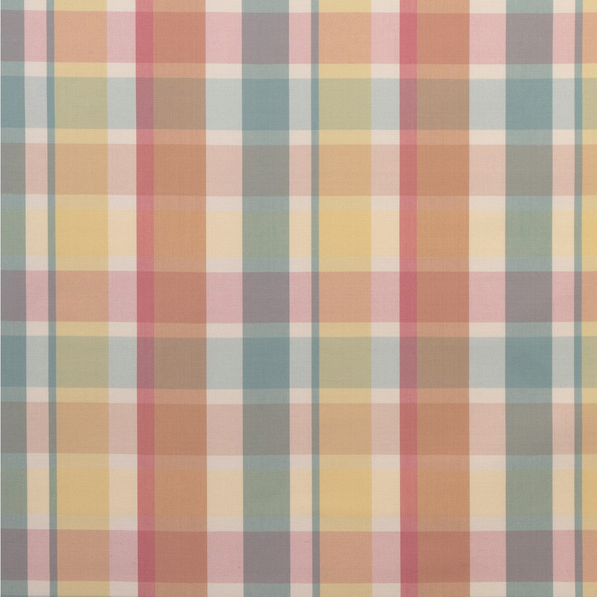Fisher Plaid fabric in melon/aqua color - pattern 2023107.3524.0 - by Lee Jofa in the Highfield Stripes And Plaids collection