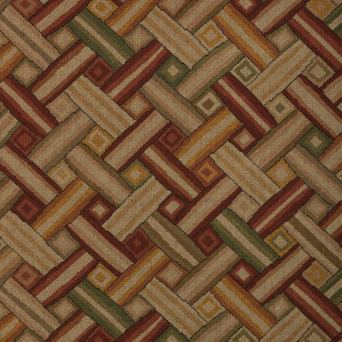 Strapwork Print fabric in brick gold color - pattern number 2023129.194.0 - by Lee Jofa in the Whitley Hall collection