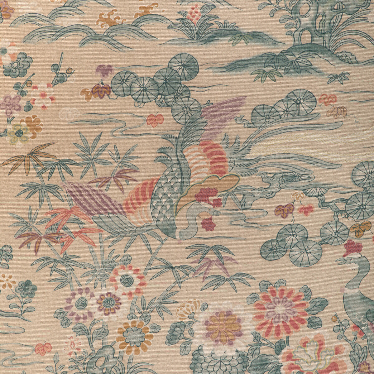 Sakura Print fabric in shore color - pattern 2023139.1613.0 - by Lee Jofa in the Garden Walk collection