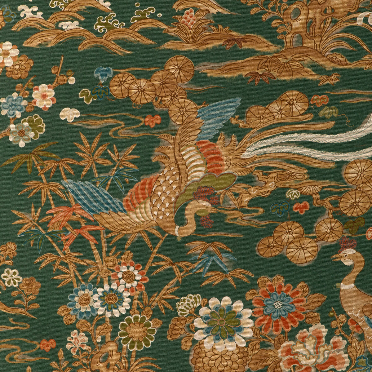 Sakura Print fabric in green color - pattern 2023139.3.0 - by Lee Jofa in the Garden Walk collection