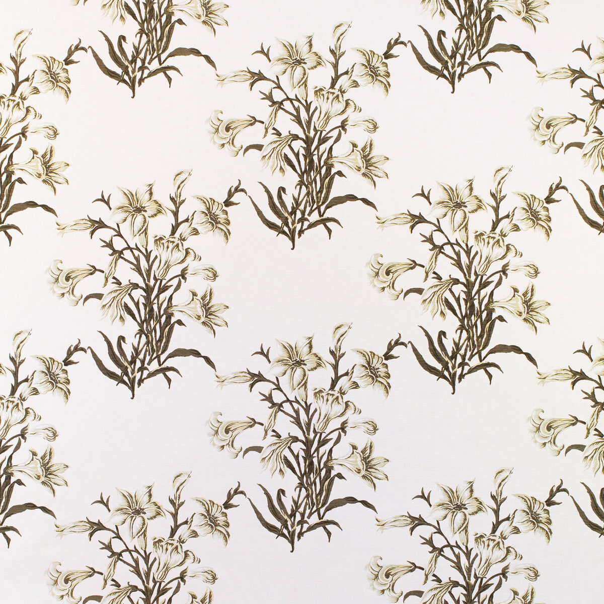 Lilies fabric in monochrome color - pattern number 2025102.31.0 - by Lee Jofa in the Mediterraneo collection