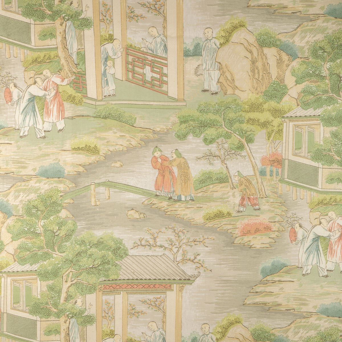 Tarim River Print fabric in Leaf color - pattern number 2025108.316.0 - by Lee Jofa in the Kingsley collection