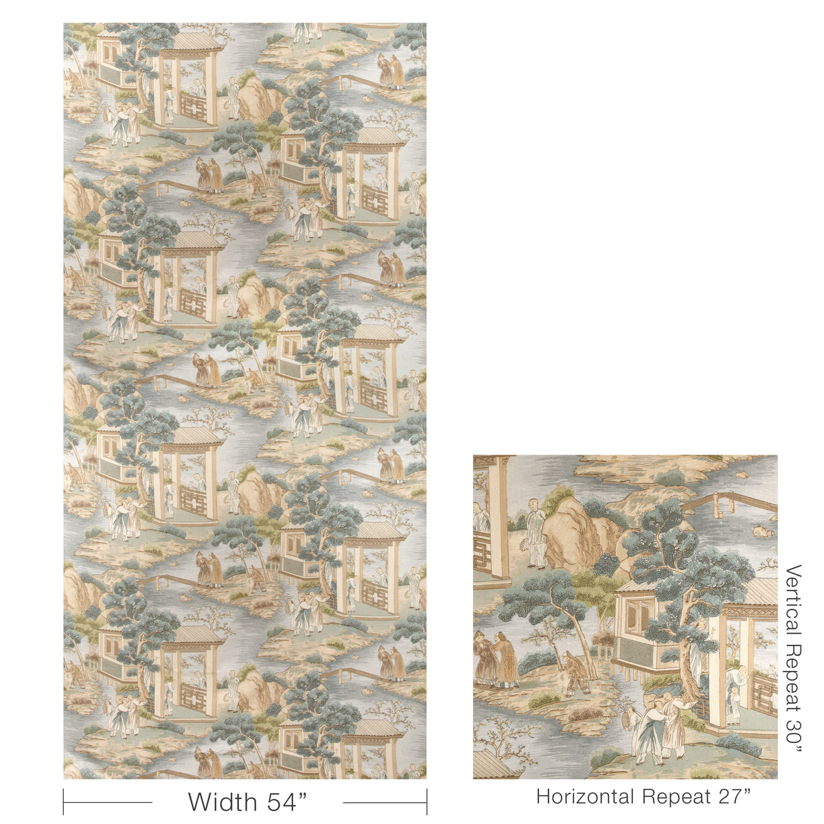 Tarim River Print fabric in Aqua color - pattern number 2025108.355.0 - by Lee Jofa in the Kingsley collection