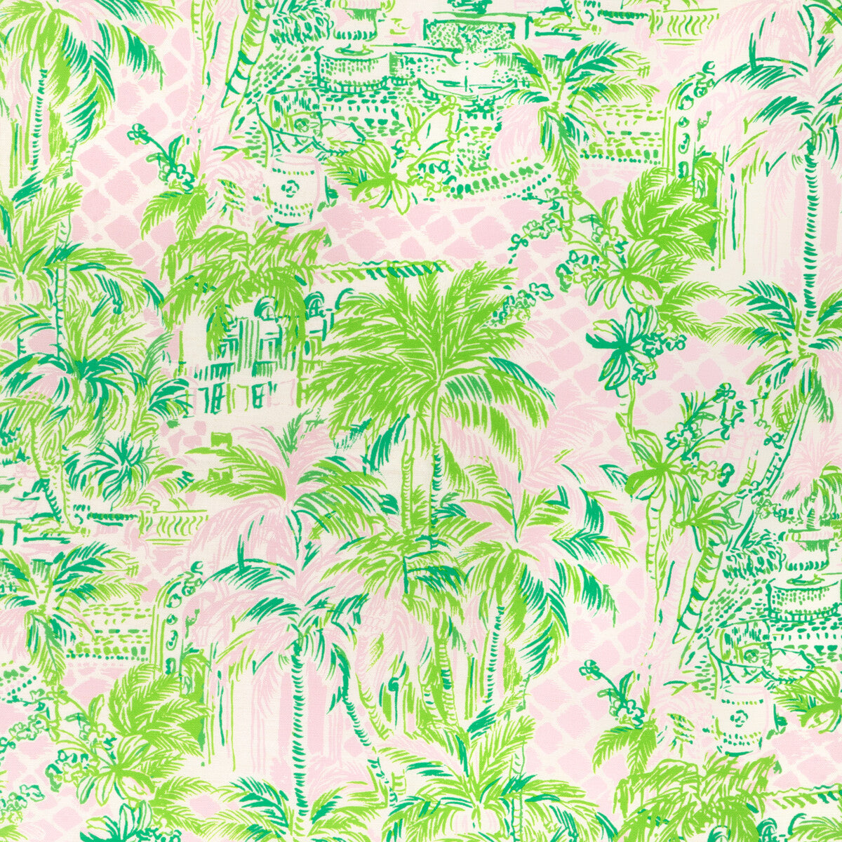Palm Beach fabric in pink green color - pattern number 2025113.73.0 - by Lee Jofa in the Lilly Pulitzer III collection
