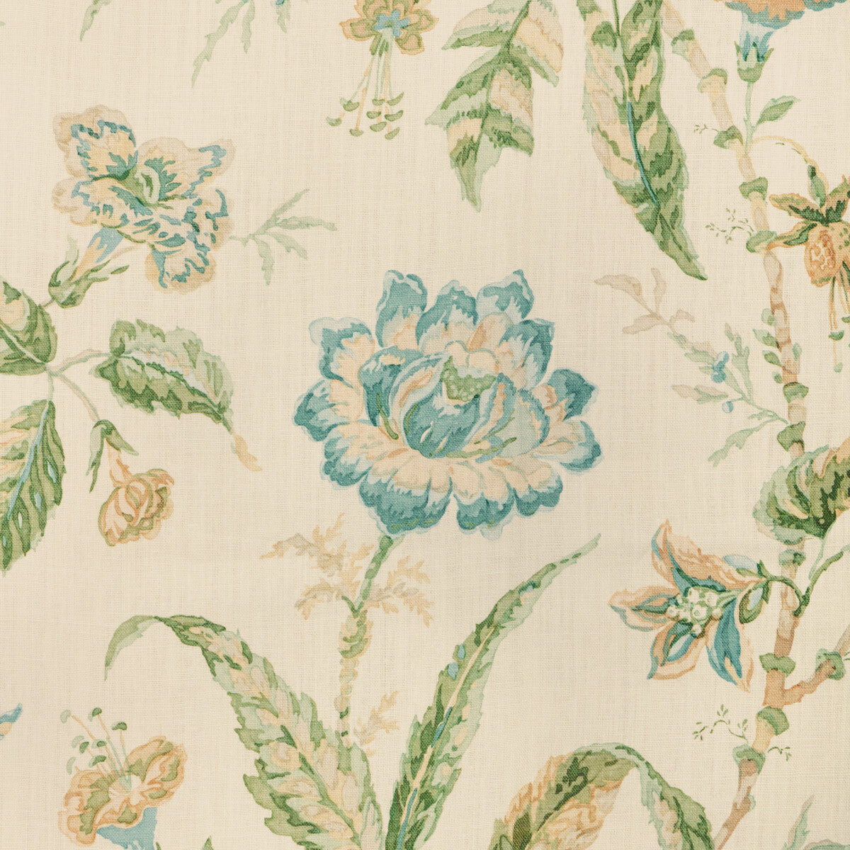 Rosemont Print fabric in aqua color - pattern number 2025127.353.0 - by Lee Jofa in the Whitley Hall collection