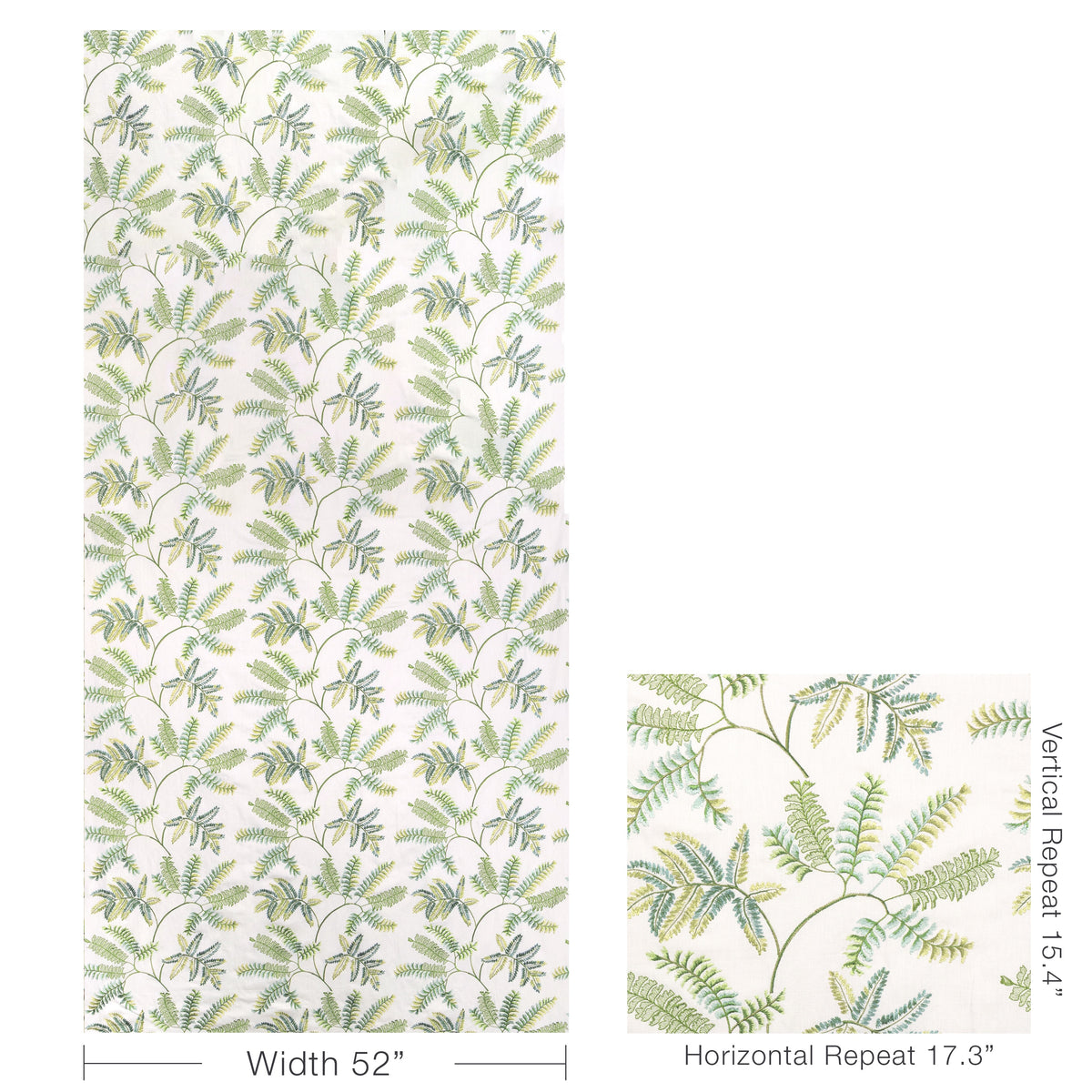 Royal Fern Emb fabric in Spring color - pattern number 2025138.73.0 - by Lee Jofa in the Mayfair Embroideries collection