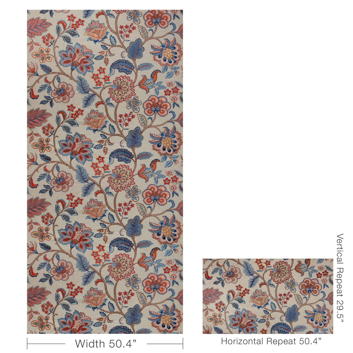 Amberly Emb fabric in Indienne color - pattern number 2025139.519.0 - by Lee Jofa in the Mayfair Embroideries collection