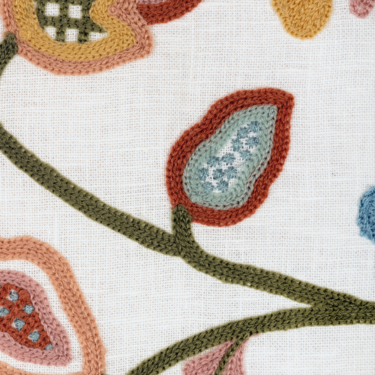 Westfield Emb fabric in Ivory/Multi color - pattern number 2025140.319.0 - by Lee Jofa in the Mayfair Embroideries collection