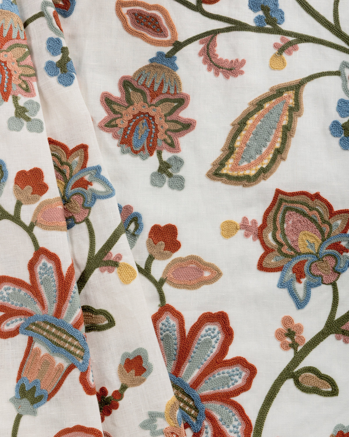 Westfield Emb fabric in Ivory/Multi color - pattern number 2025140.319.0 - by Lee Jofa in the Mayfair Embroideries collection
