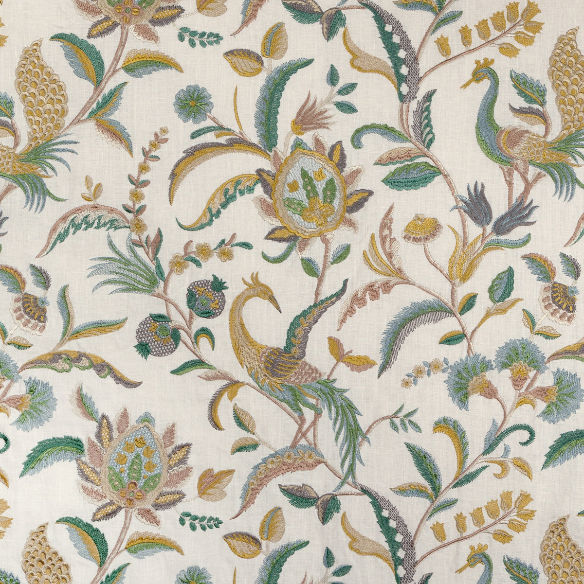 Palawan Emb fabric in Teal/Green color - pattern number 2025141.353.0 - by Lee Jofa in the Mayfair Embroideries collection