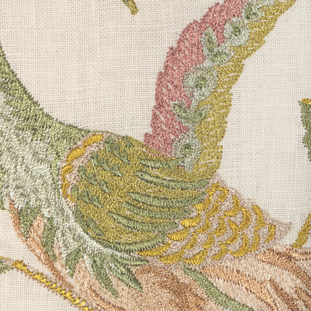 Palawan Emb fabric in Rose/Leaf color - pattern number 2025141.73.0 - by Lee Jofa in the Mayfair Embroideries collection