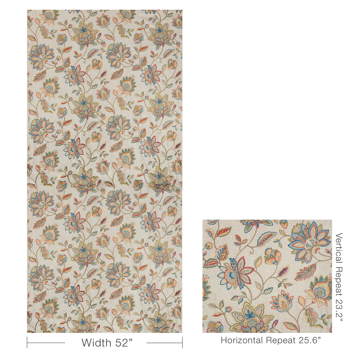Mayfair Emb fabric in Multi color - pattern number 2025142.195.0 - by Lee Jofa in the Mayfair Embroideries collection
