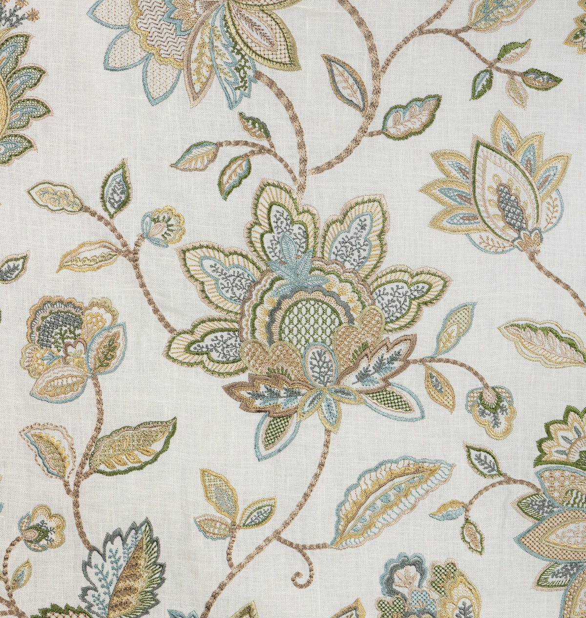 Mayfair Emb fabric in Olive color - pattern number 2025142.330.0 - by Lee Jofa in the Mayfair Embroideries collection