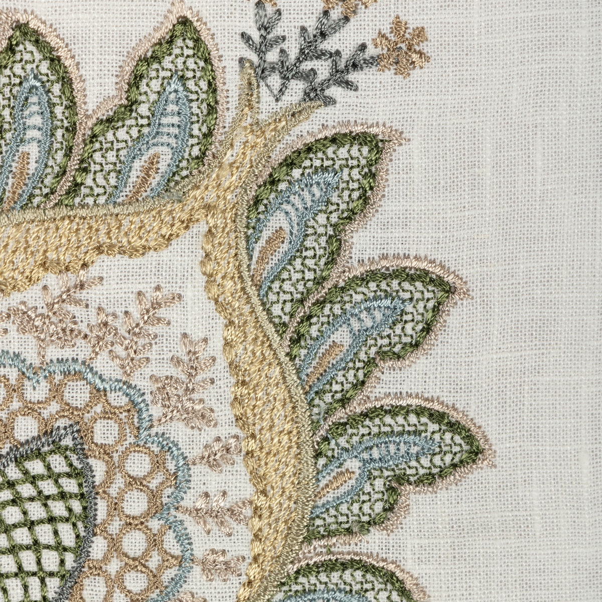 Mayfair Emb fabric in Olive color - pattern number 2025142.330.0 - by Lee Jofa in the Mayfair Embroideries collection