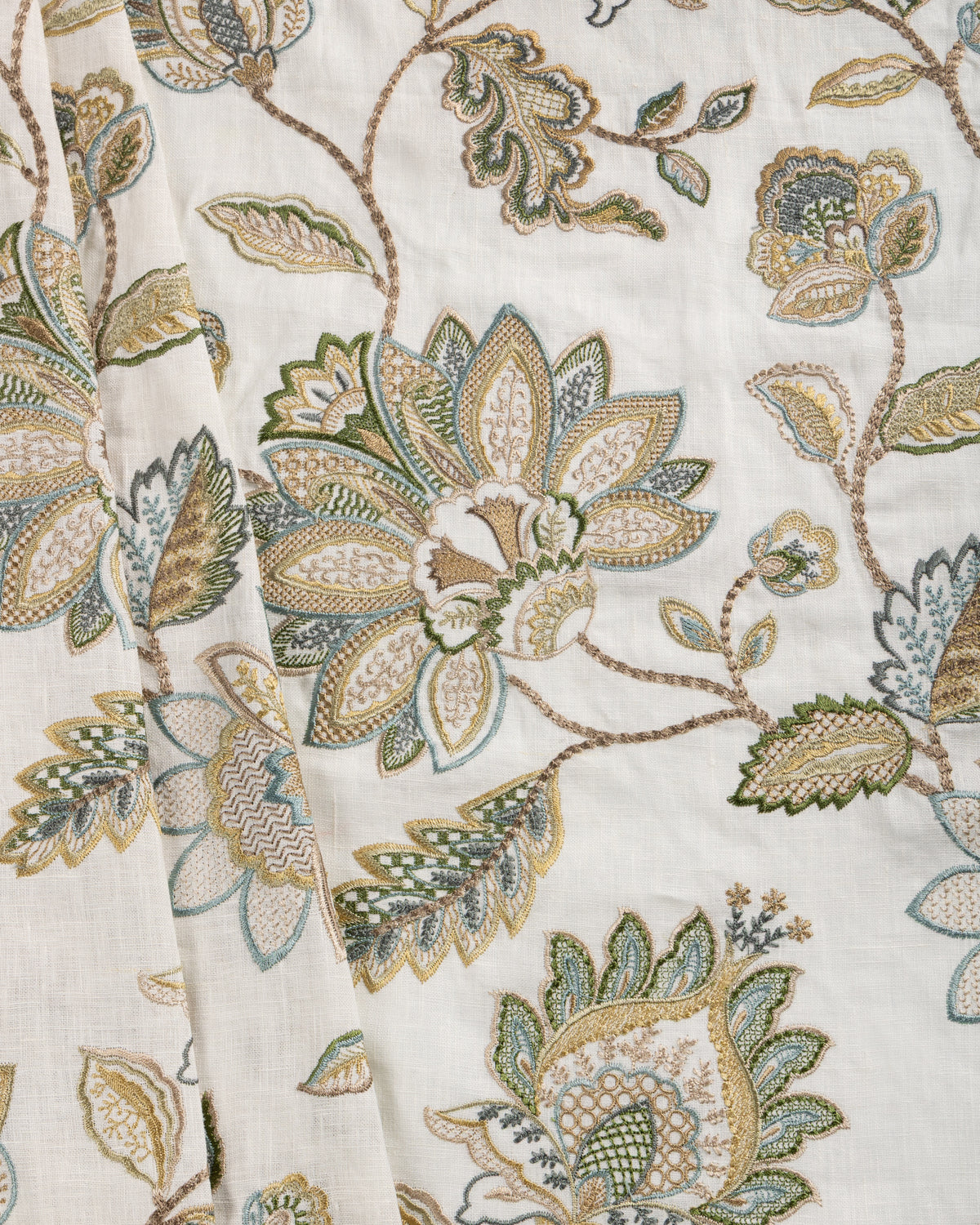 Mayfair Emb fabric in Olive color - pattern number 2025142.330.0 - by Lee Jofa in the Mayfair Embroideries collection