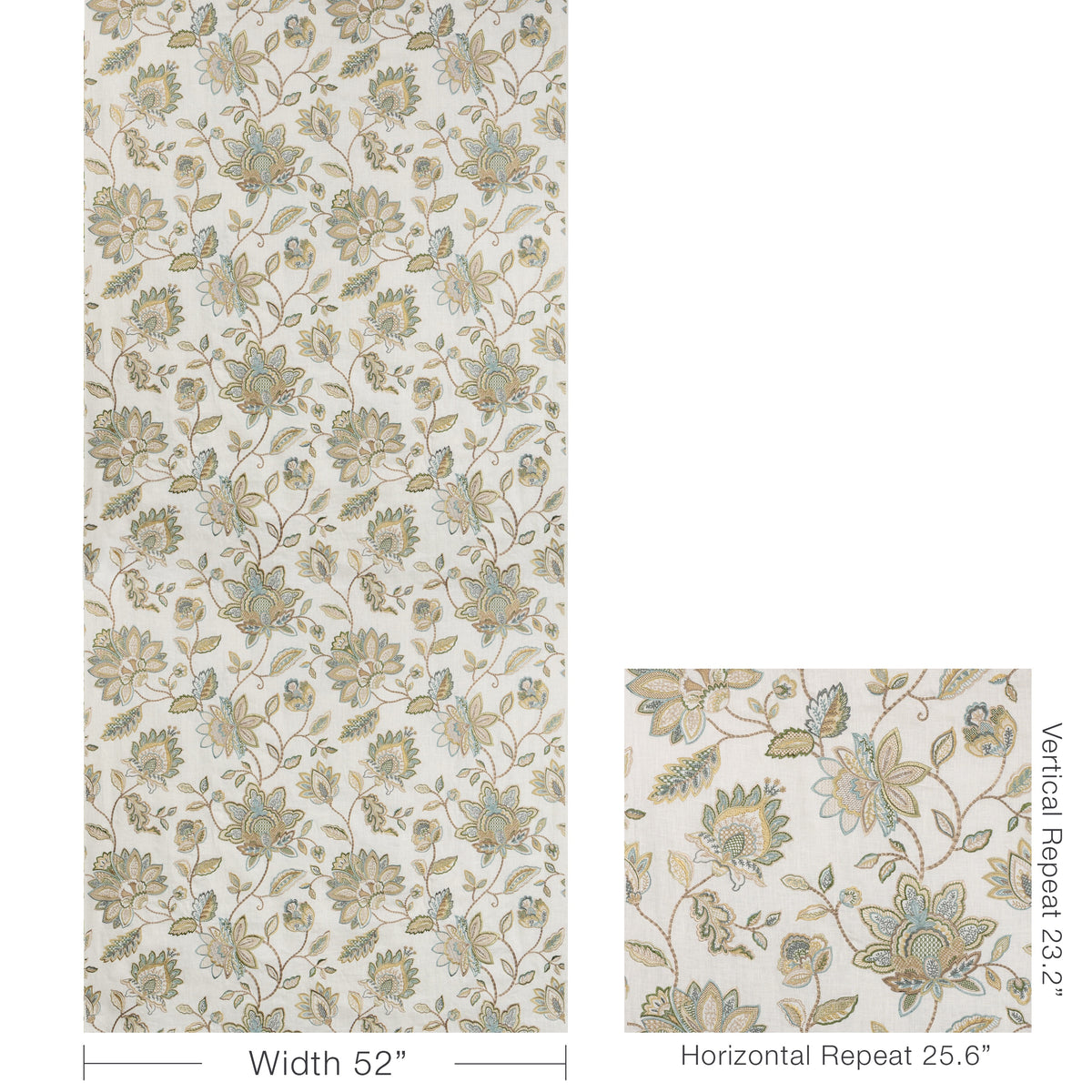 Mayfair Emb fabric in Olive color - pattern number 2025142.330.0 - by Lee Jofa in the Mayfair Embroideries collection