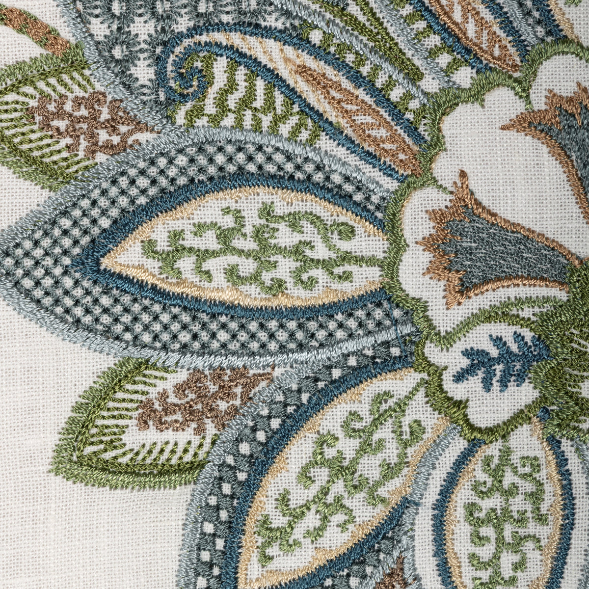 Mayfair Emb fabric in Ocean color - pattern number 2025142.530.0 - by Lee Jofa in the Mayfair Embroideries collection