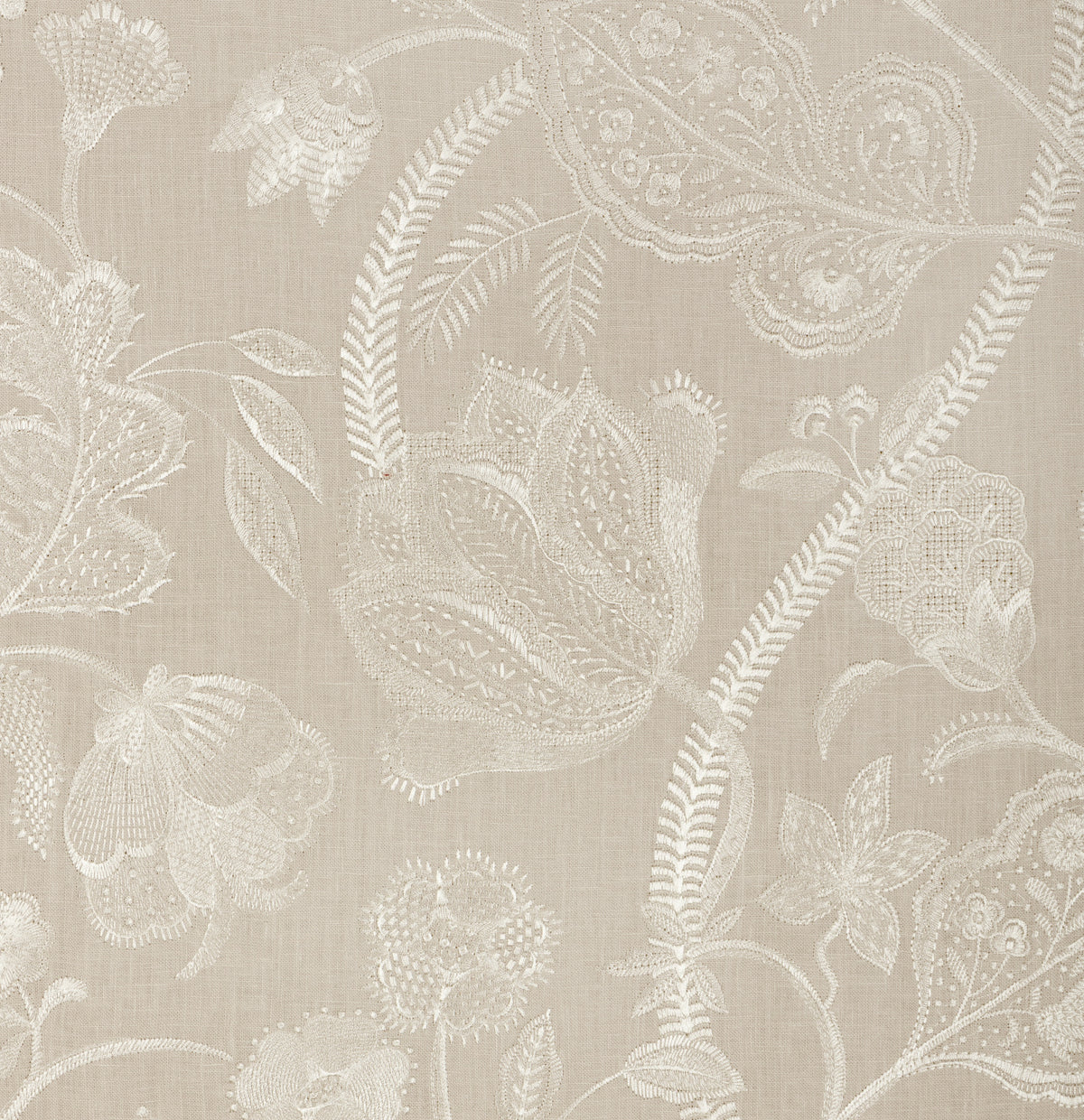 Summerfield Emb fabric in Buff color - pattern number 2025143.16.0 - by Lee Jofa in the Mayfair Embroideries collection