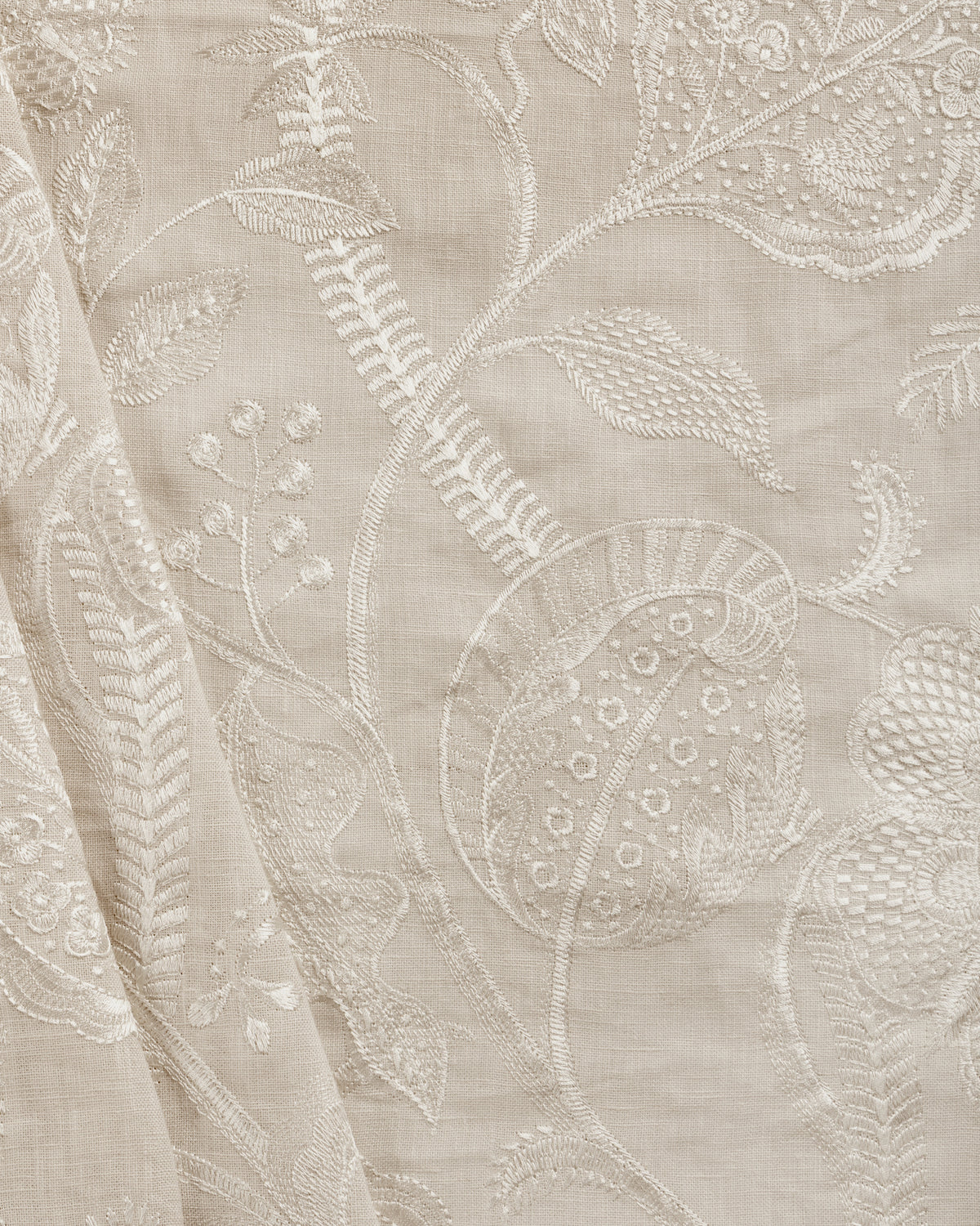 Summerfield Emb fabric in Buff color - pattern number 2025143.16.0 - by Lee Jofa in the Mayfair Embroideries collection