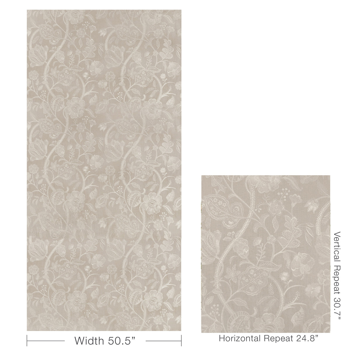 Summerfield Emb fabric in Buff color - pattern number 2025143.16.0 - by Lee Jofa in the Mayfair Embroideries collection