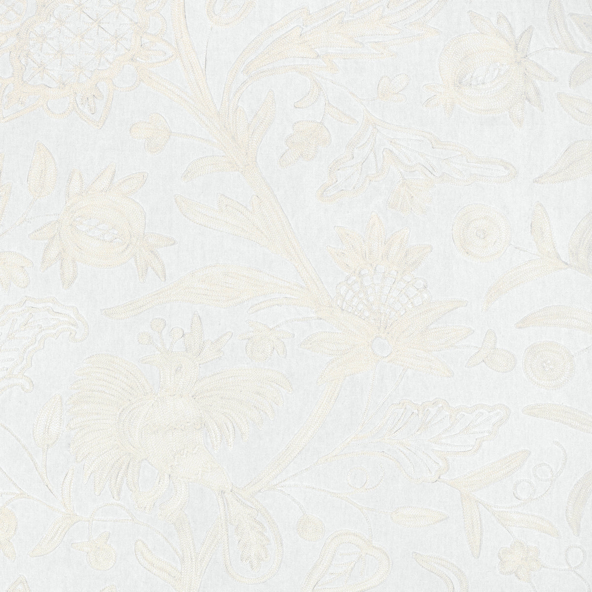 Folkland Emb fabric in Ivory color - pattern number 2025144.1.0 - by Lee Jofa in the Mayfair Embroideries collection