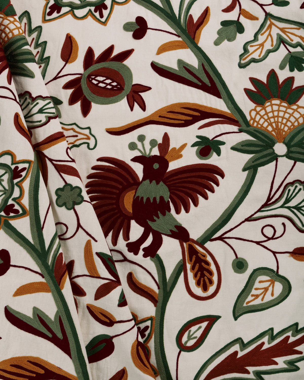 Folkland Emb fabric in Antique color - pattern number 2025144.319.0 - by Lee Jofa in the Mayfair Embroideries collection