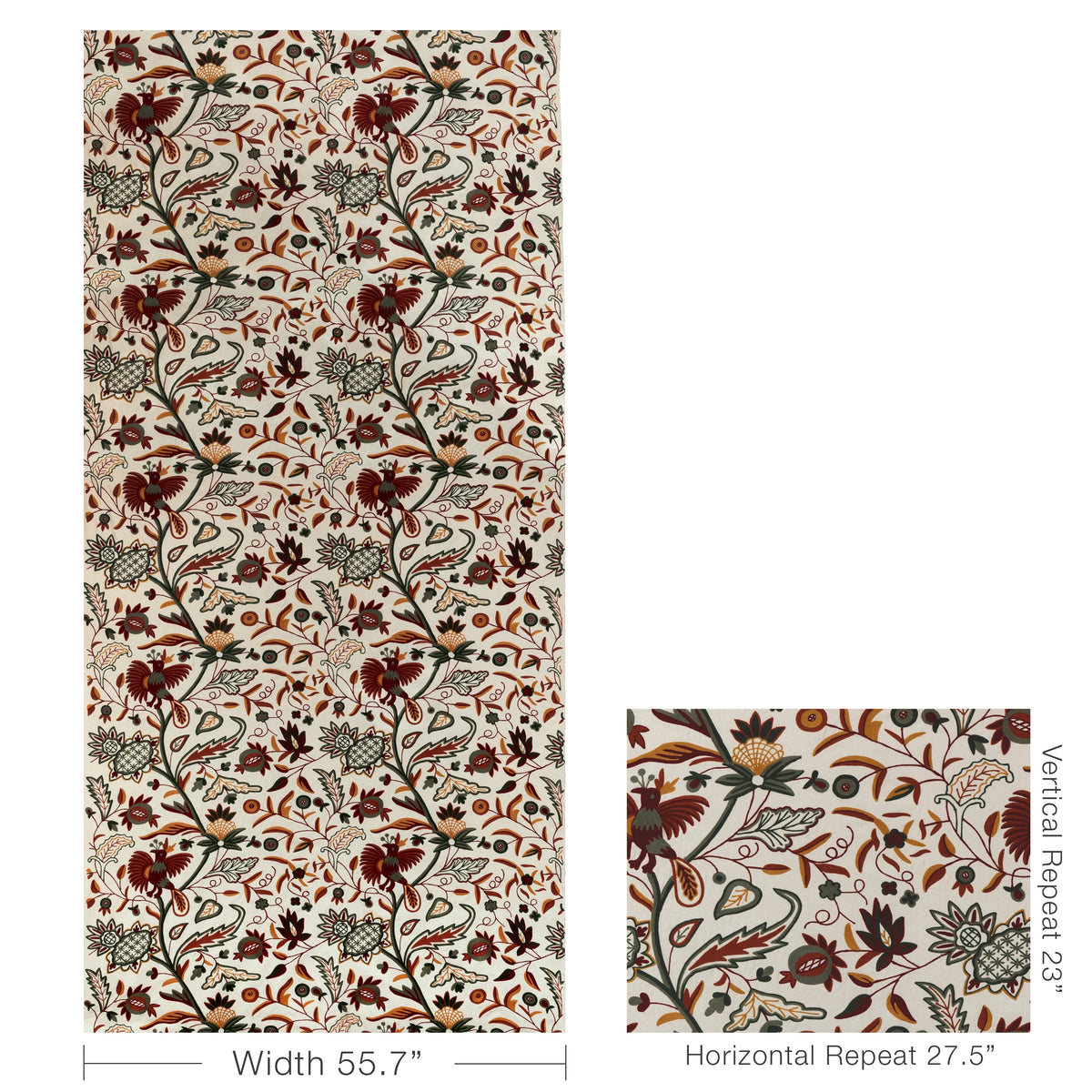Folkland Emb fabric in Antique color - pattern number 2025144.319.0 - by Lee Jofa in the Mayfair Embroideries collection