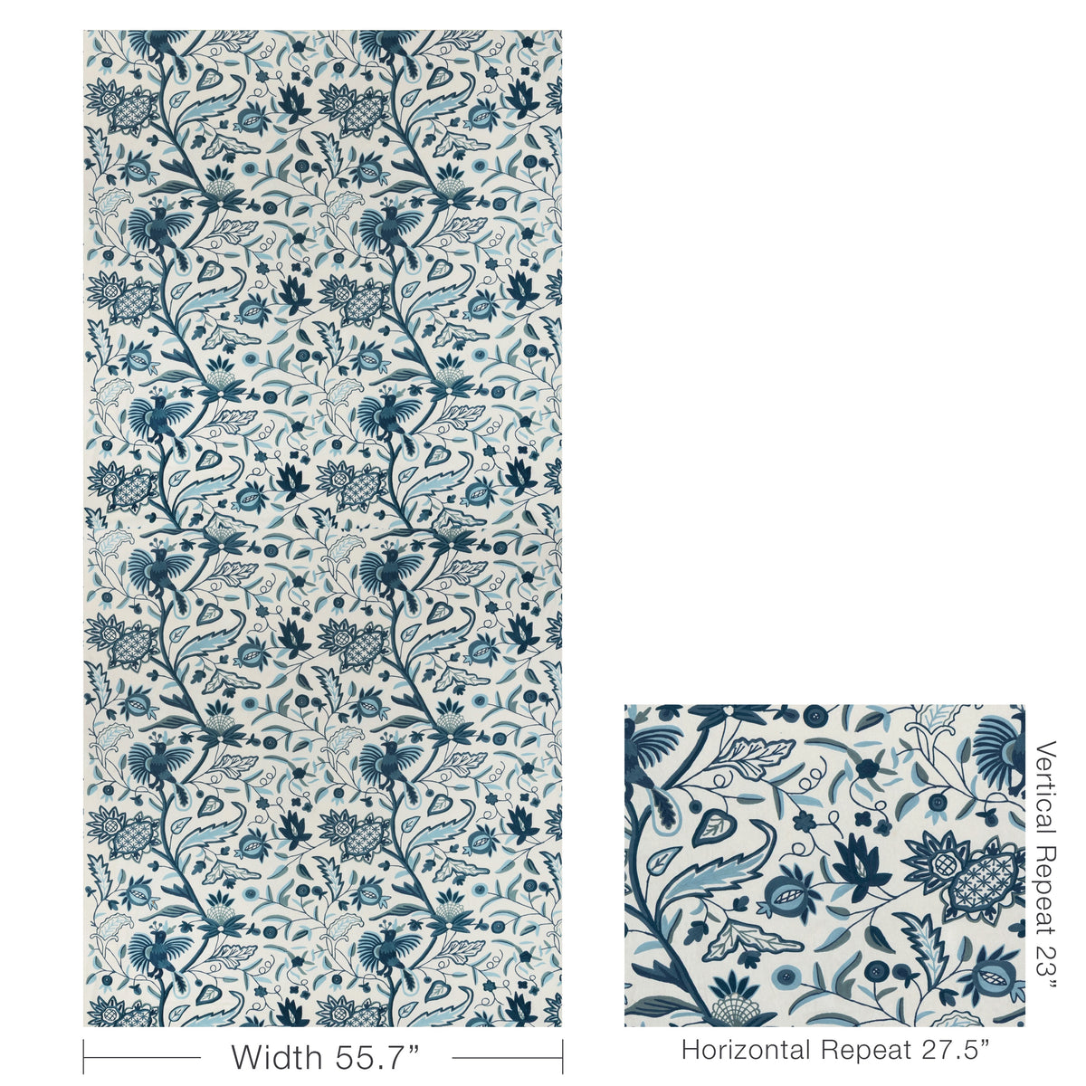 Folkland Emb fabric in Indigo color - pattern number 2025144.51.0 - by Lee Jofa in the Mayfair Embroideries collection