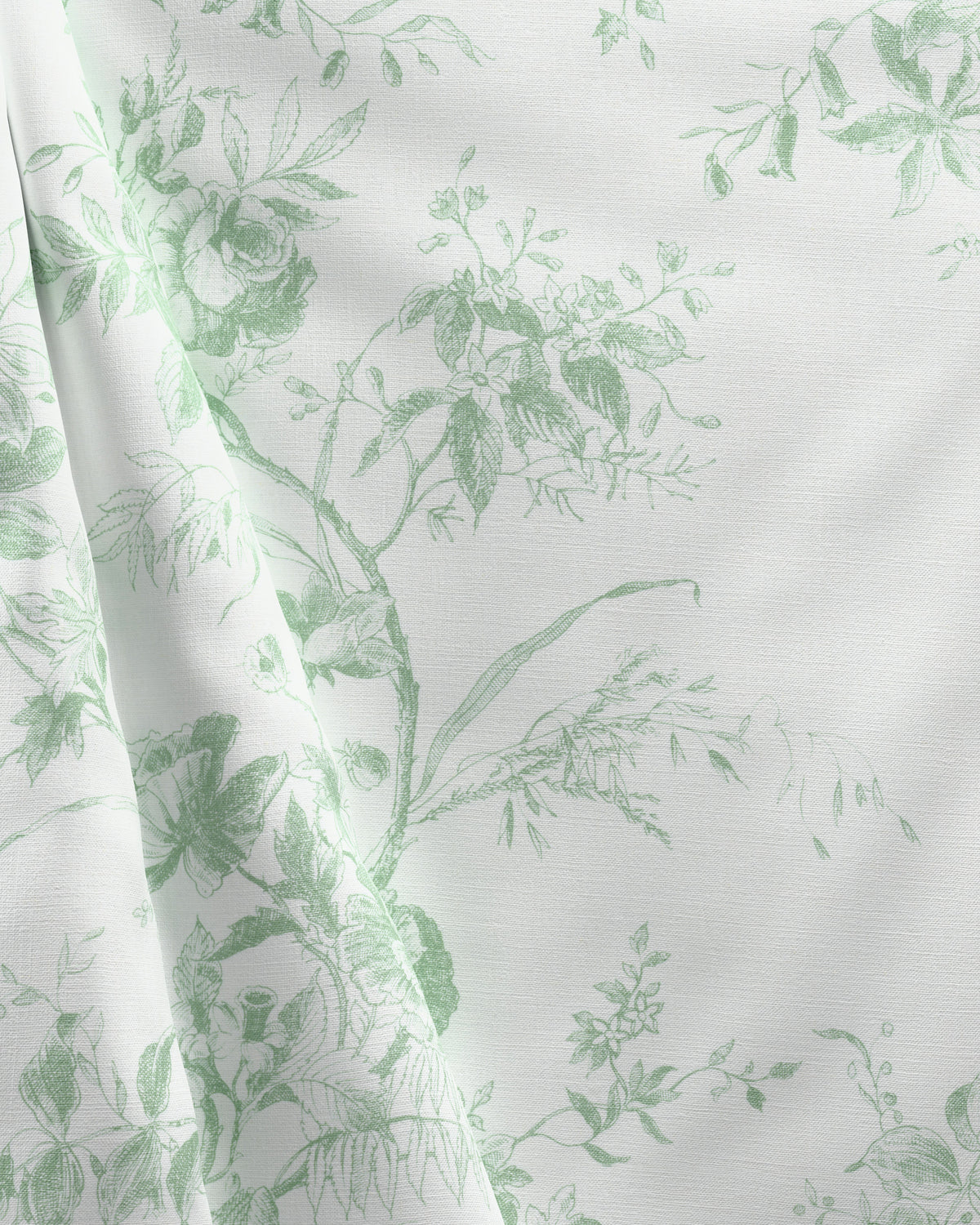 Tea Rose Toile fabric in Leaf color - pattern number 2026103.30.0 - by Lee Jofa in the Hinton Hill collection