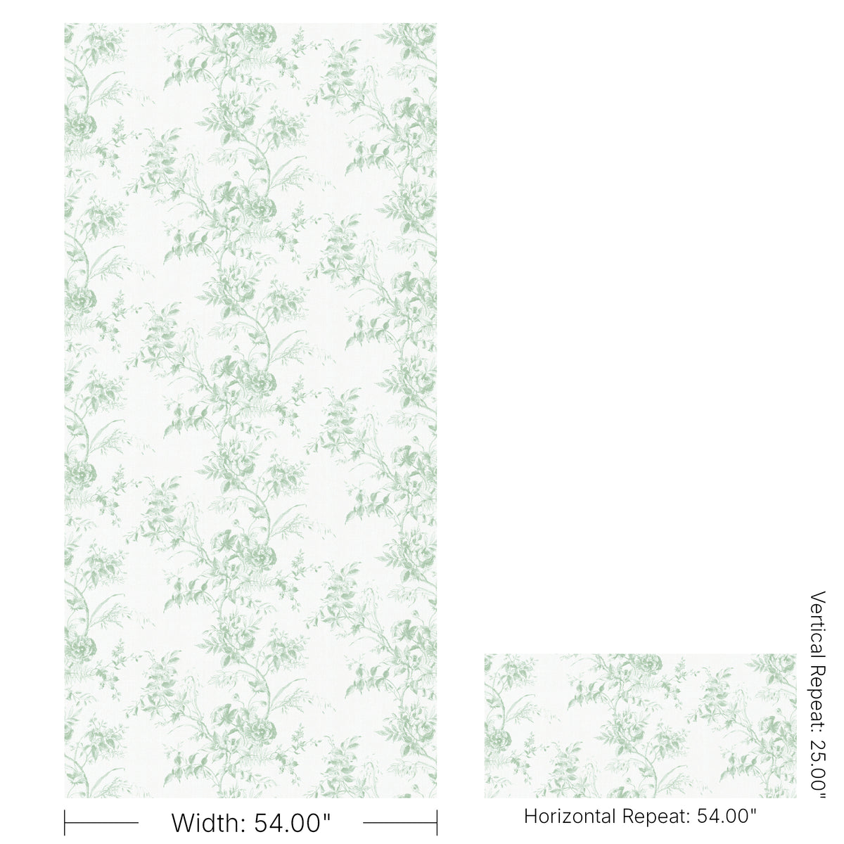 Tea Rose Toile fabric in Leaf color - pattern number 2026103.30.0 - by Lee Jofa in the Hinton Hill collection