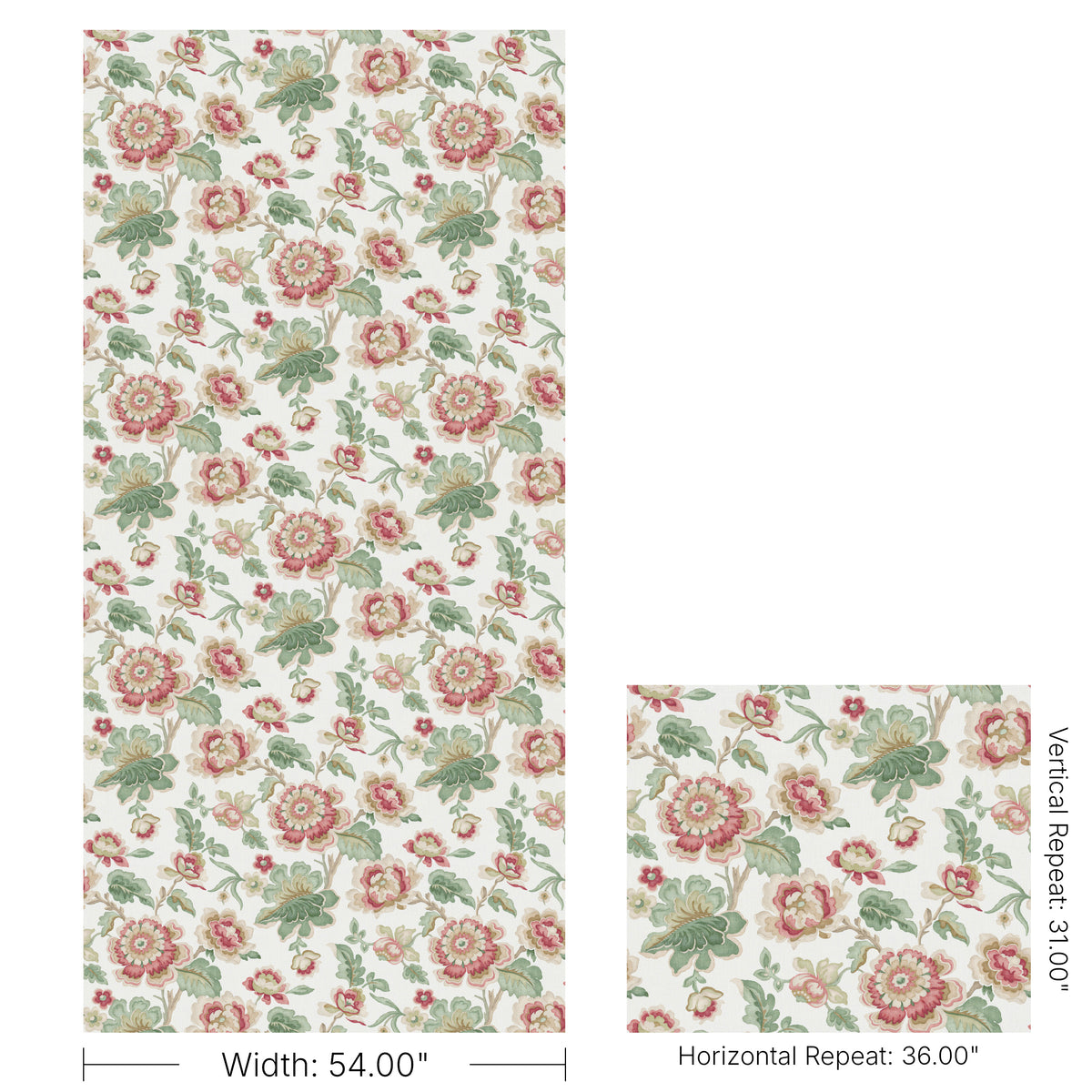 Bloomfield Print fabric in Rose color - pattern number 2026106.73.0 - by Lee Jofa in the Hinton Hill collection