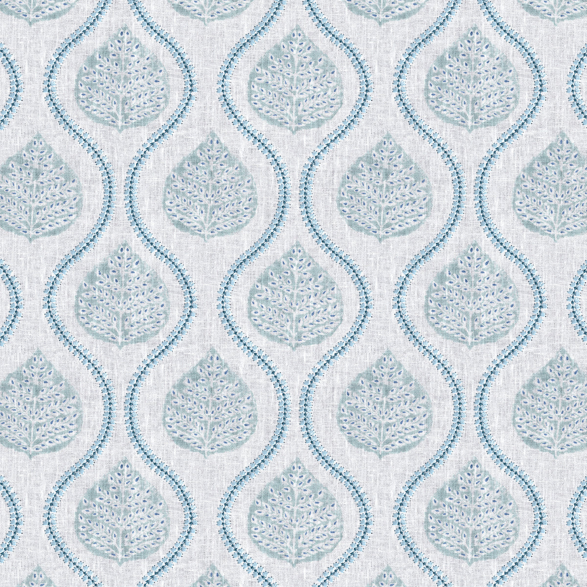 Elsie Print fabric in Teal color - pattern number 2026107.1313.0 - by Lee Jofa in the Hinton Hill collection