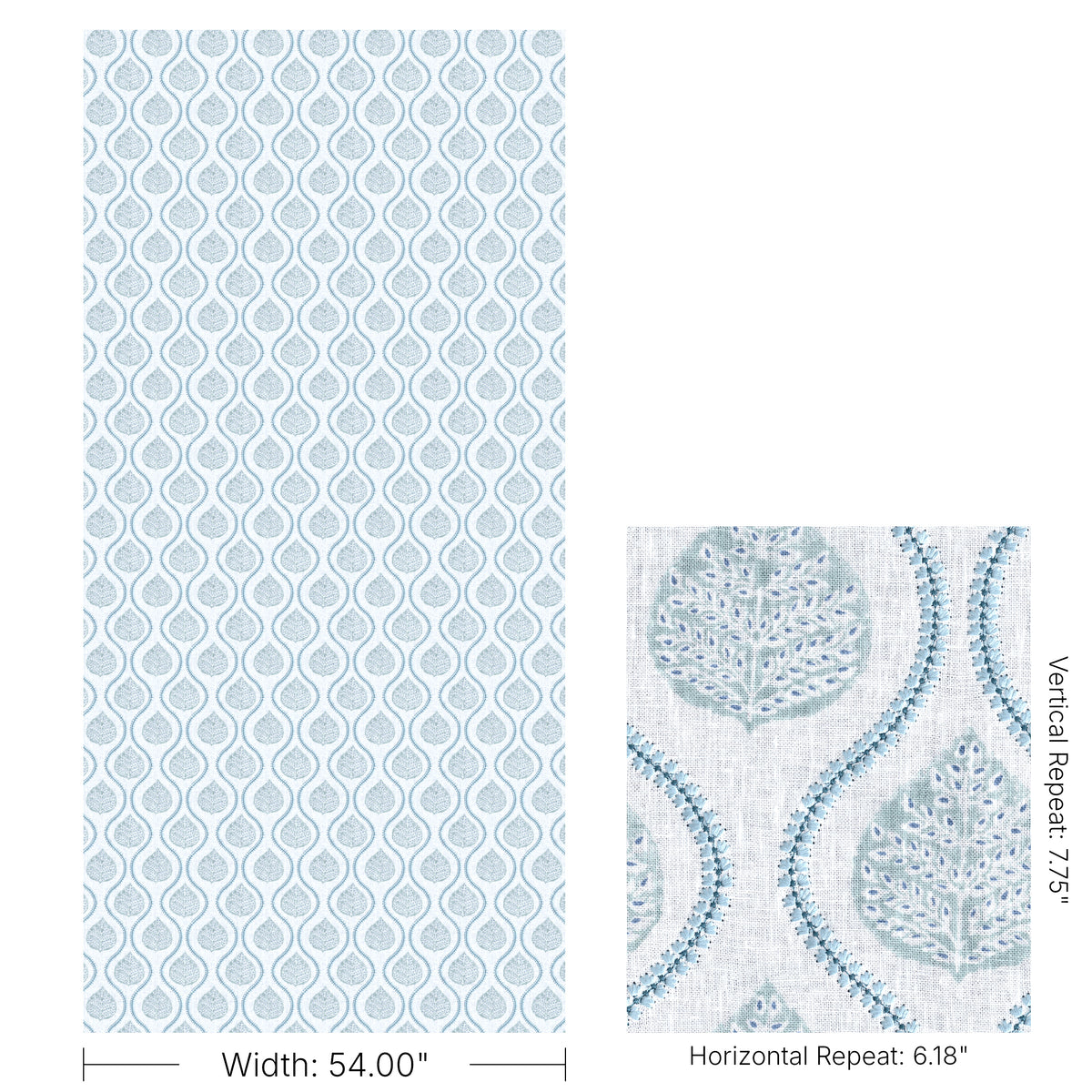 Elsie Print fabric in Teal color - pattern number 2026107.1313.0 - by Lee Jofa in the Hinton Hill collection