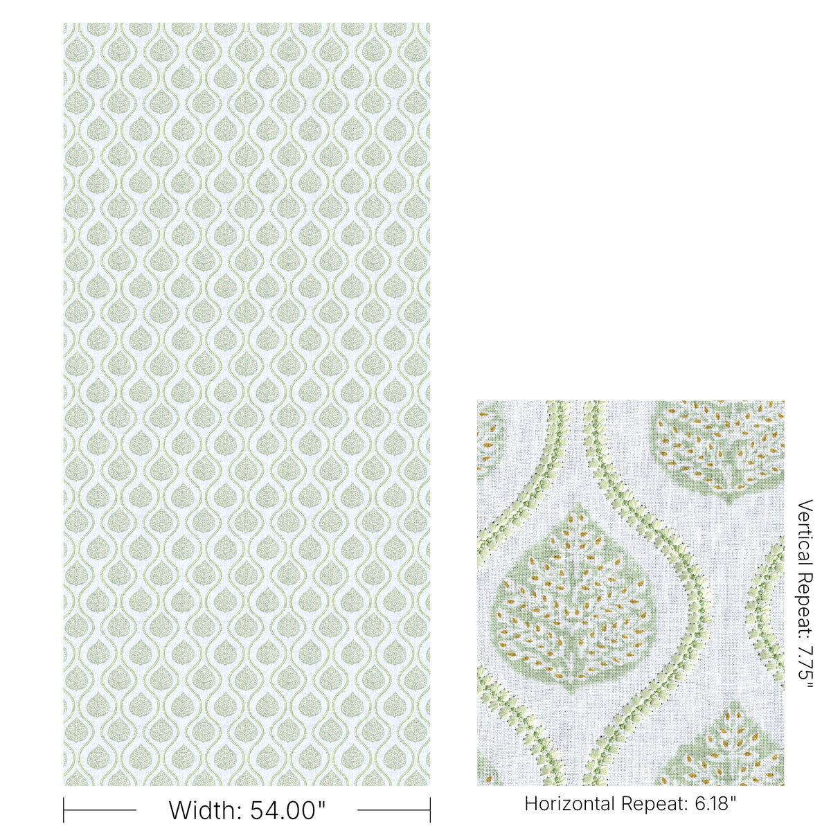 Elsie Print fabric in Leaf color - pattern number 2026107.316.0 - by Lee Jofa in the Hinton Hill collection