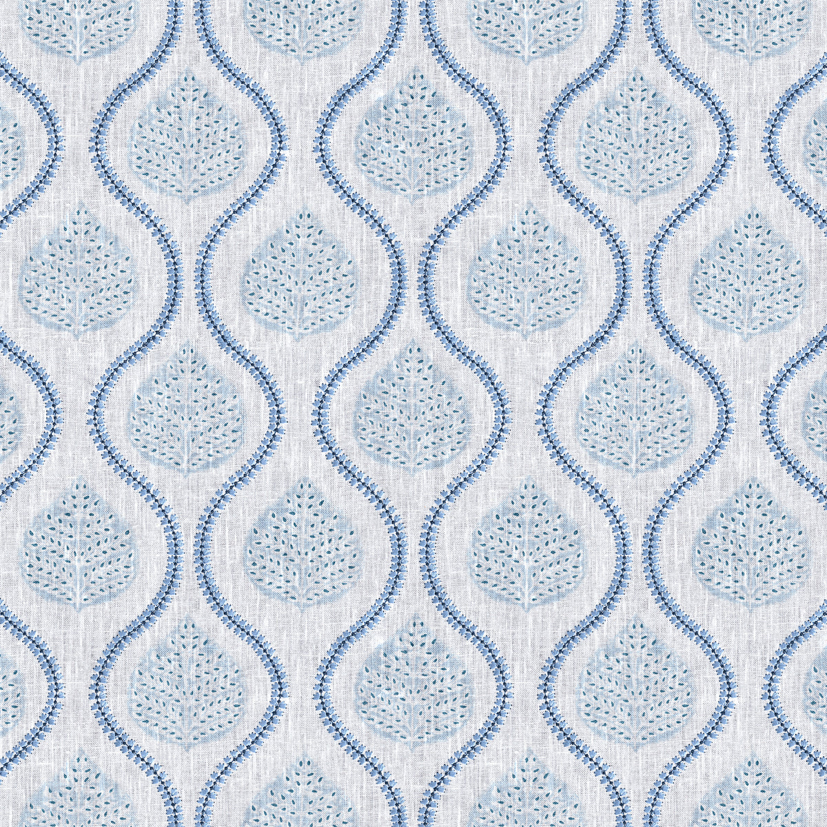 Elsie Print fabric in Blue color - pattern number 2026107.55.0 - by Lee Jofa in the Hinton Hill collection