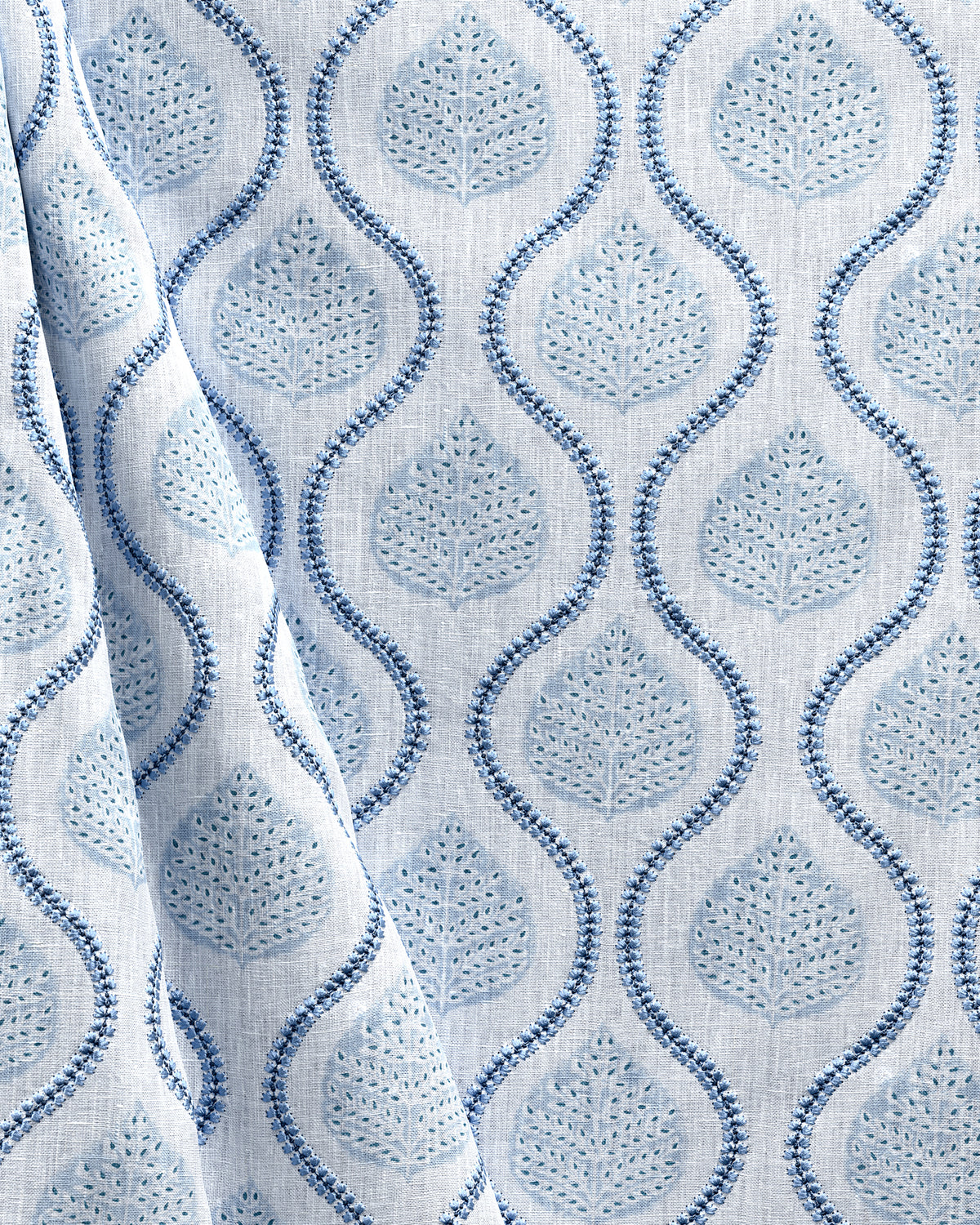 Elsie Print fabric in Blue color - pattern number 2026107.55.0 - by Lee Jofa in the Hinton Hill collection