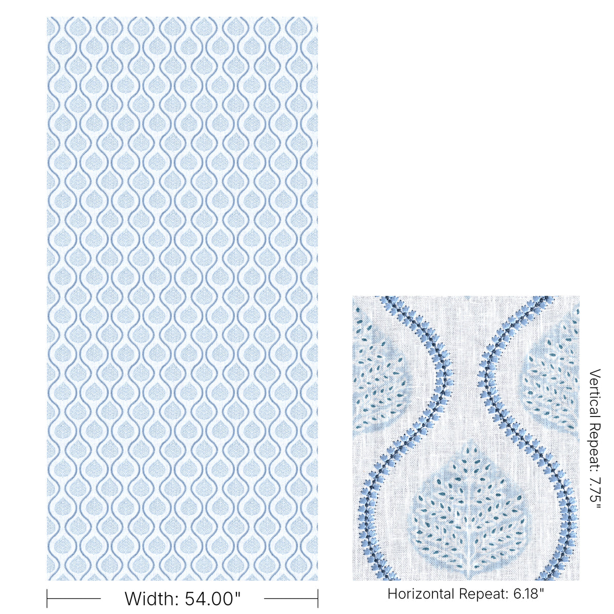 Elsie Print fabric in Blue color - pattern number 2026107.55.0 - by Lee Jofa in the Hinton Hill collection
