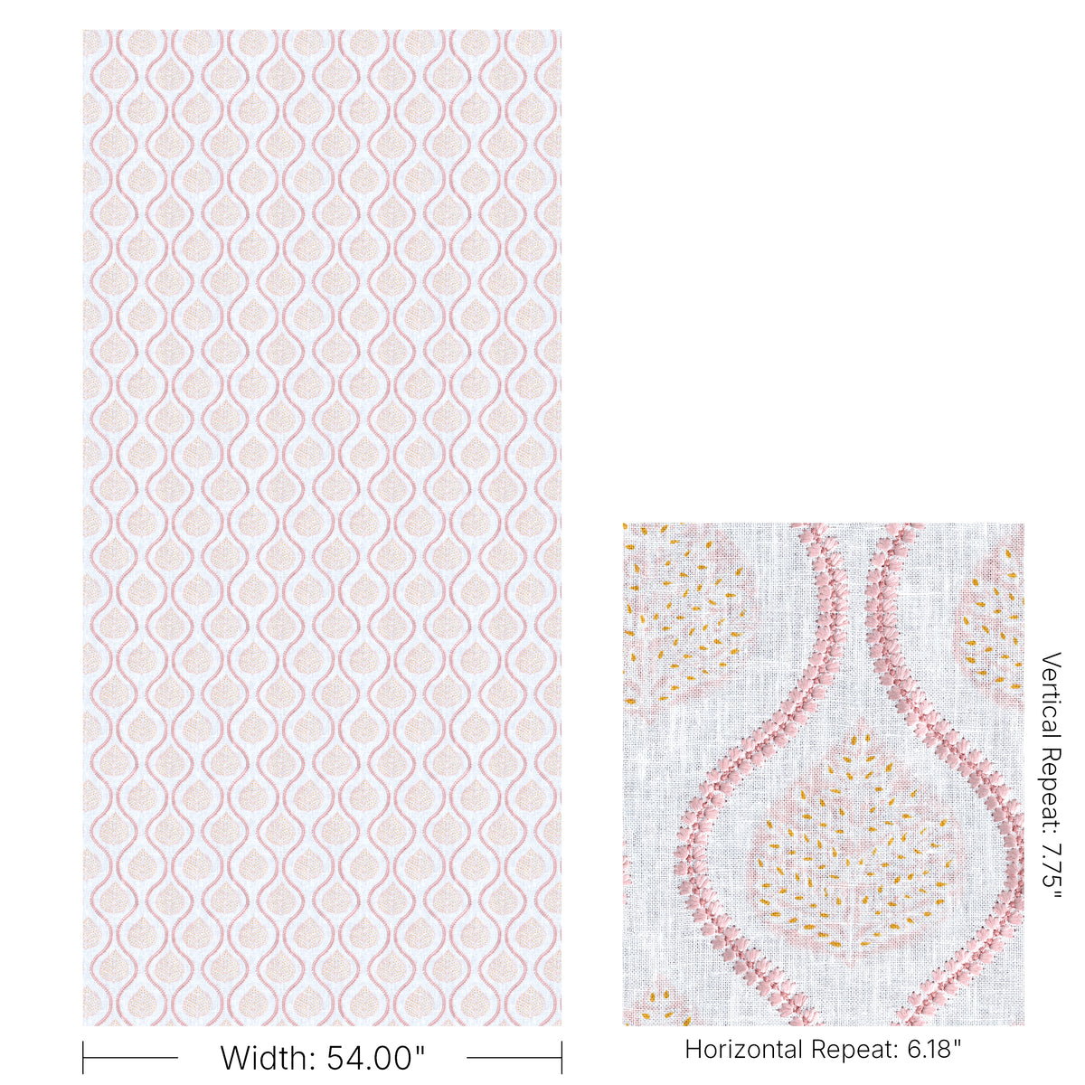 Elsie Print fabric in Pink color - pattern number 2026107.716.0 - by Lee Jofa in the Hinton Hill collection