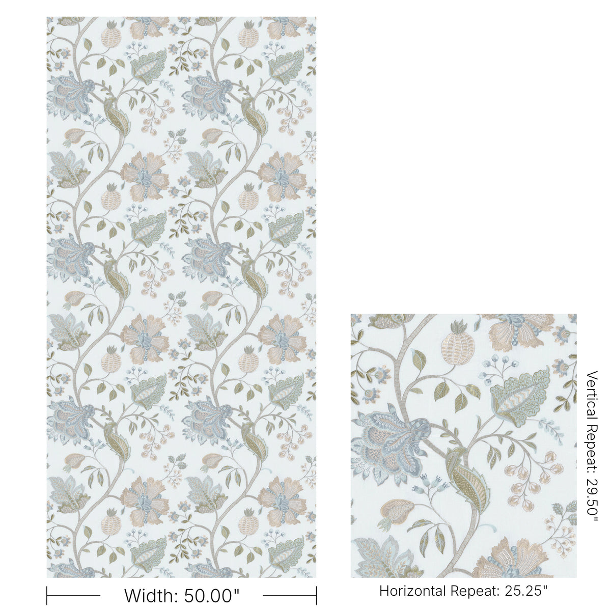 Hinton Hill Emb fabric in Spa color - pattern number 2026108.153.0 - by Lee Jofa in the Hinton Hill collection