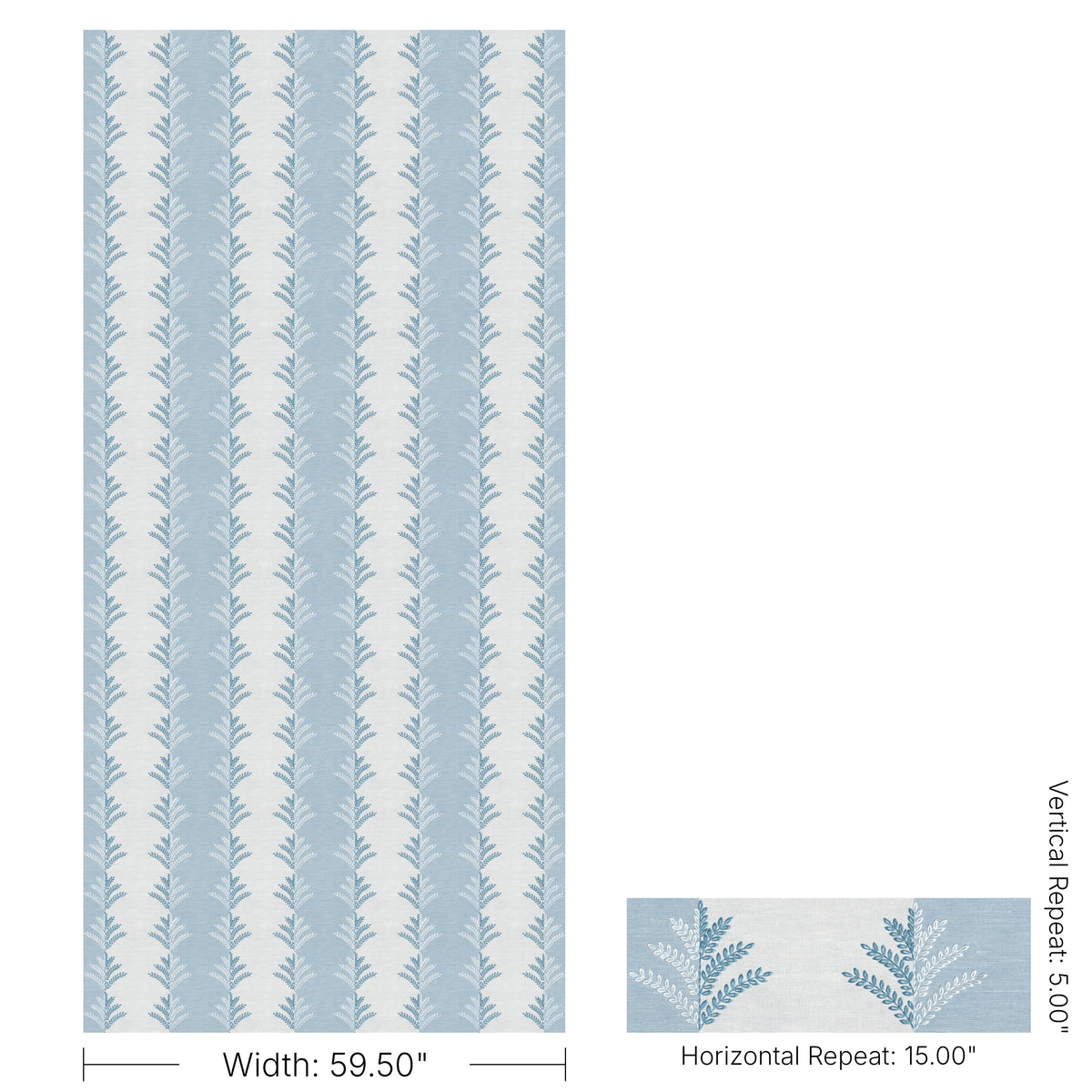 Filaree Emb fabric in Chambray color - pattern number 2026110.15.0 - by Lee Jofa in the Hinton Hill collection