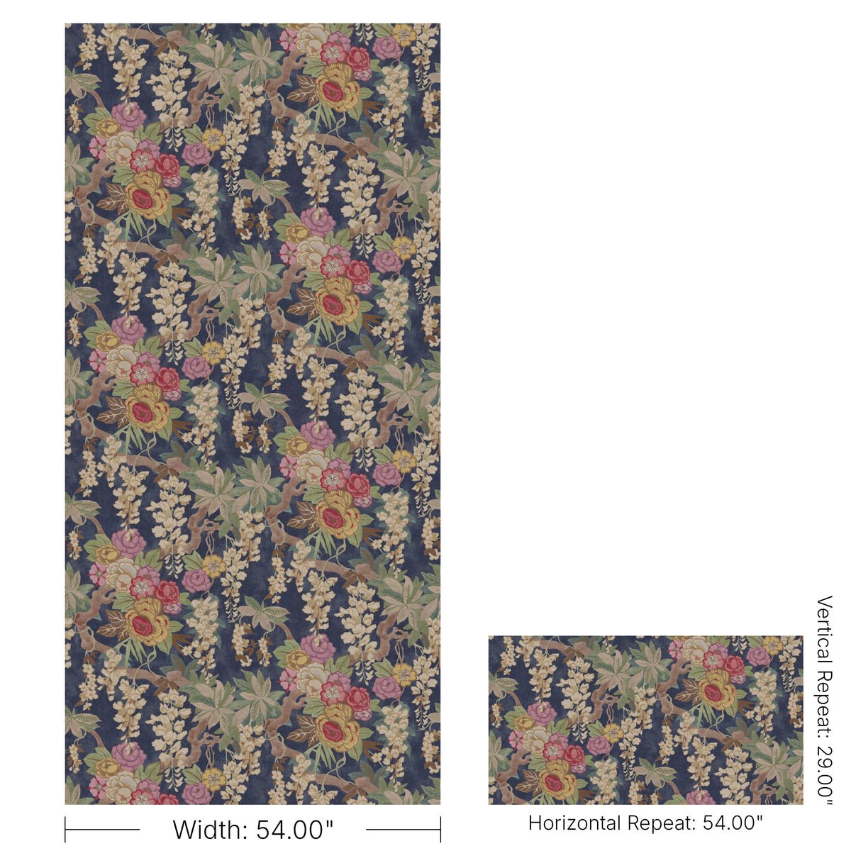 Gracie Gardens fabric in Navy color - pattern number 2026130.50.0 - by Lee Jofa in the Gracie Gardens collection