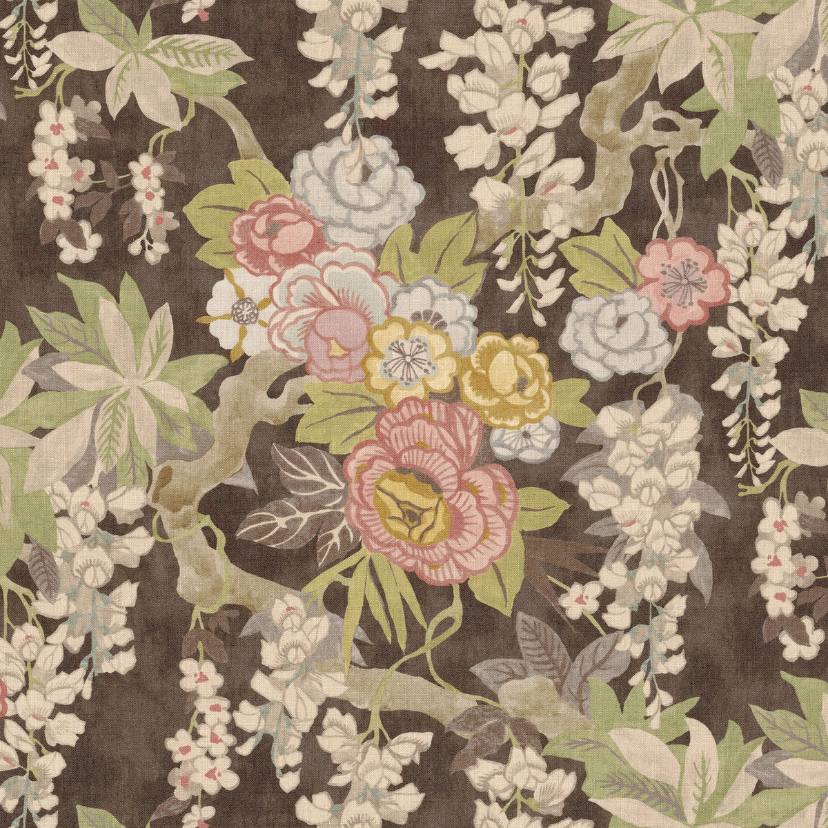 Gracie Gardens fabric in Cocoa color - pattern number 2026130.6160.0 - by Lee Jofa in the Gracie Gardens collection