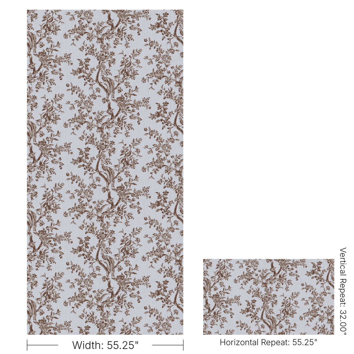 Camellia Toile fabric in Brown color - pattern number 2026131.61.0 - by Lee Jofa in the Gracie Gardens collection