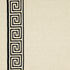 Greek Key Embroidery fabric in pebble and black color - pattern number 25801 - by Schumacher in the Au Naturel collection